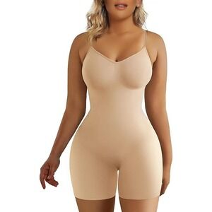 Shapewear Bodysuit Tummy Control Open Crotch Beige 2XL/3XL Plus Size